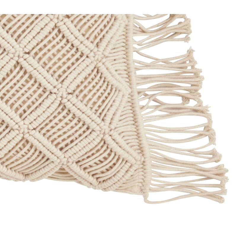 Down Filled Macramé Throw Pillow