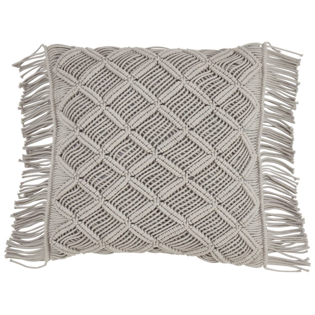 Down Filled Macramé Throw Pillow