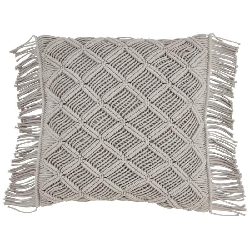 Down Filled Macramé Throw Pillow
