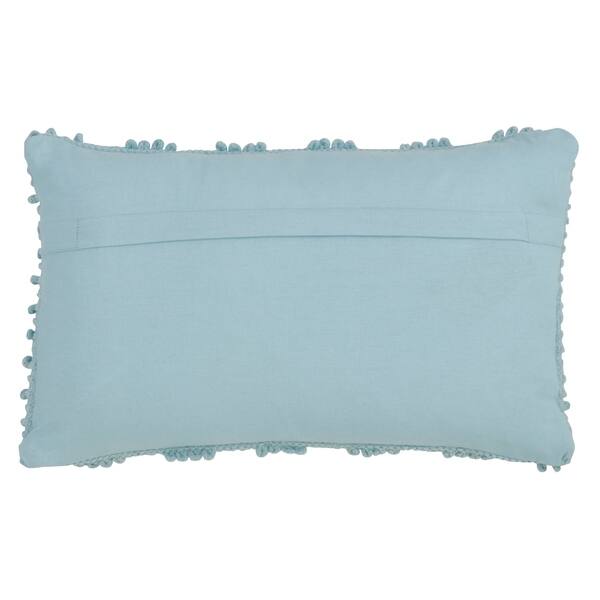 Blue Savannah Home Cotton Throw Pillows Cushion Covers for Sofa Bedding Throw Chenille Blue 13 x 18 Embroidered Decorative Pillow 