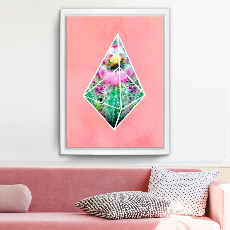 Ready2HangArt 'Terrarium Pink' Framed Succulent Canvas Wall Art