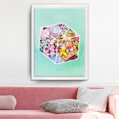 Ready2HangArt 'Garden Cube' Framed Succulent Canvas Wall Art