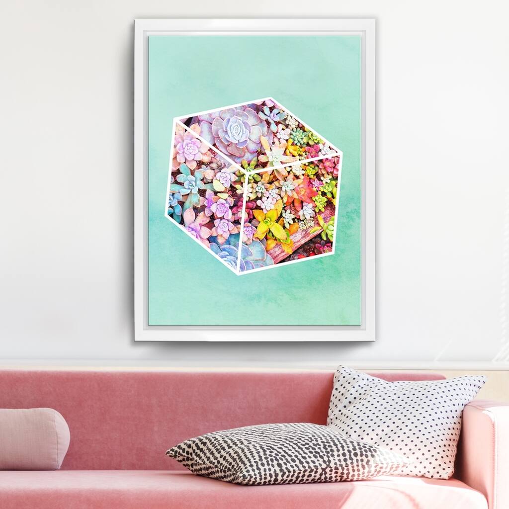 Ready2HangArt 'Garden Cube' Framed Succulent Canvas Wall Art