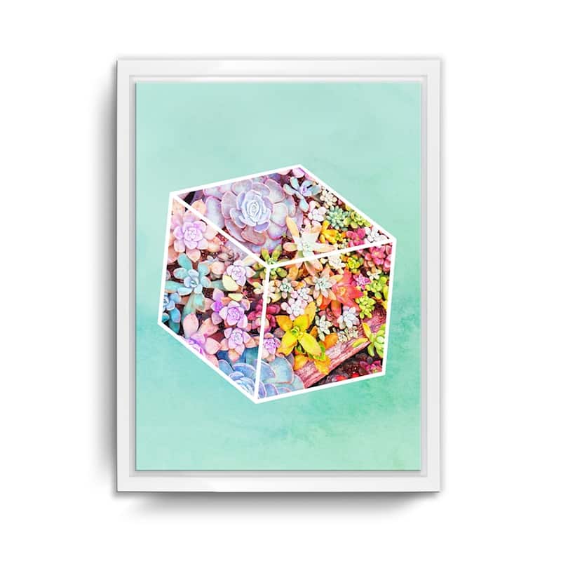 Ready2HangArt 'Garden Cube' Framed Succulent Canvas Wall Art