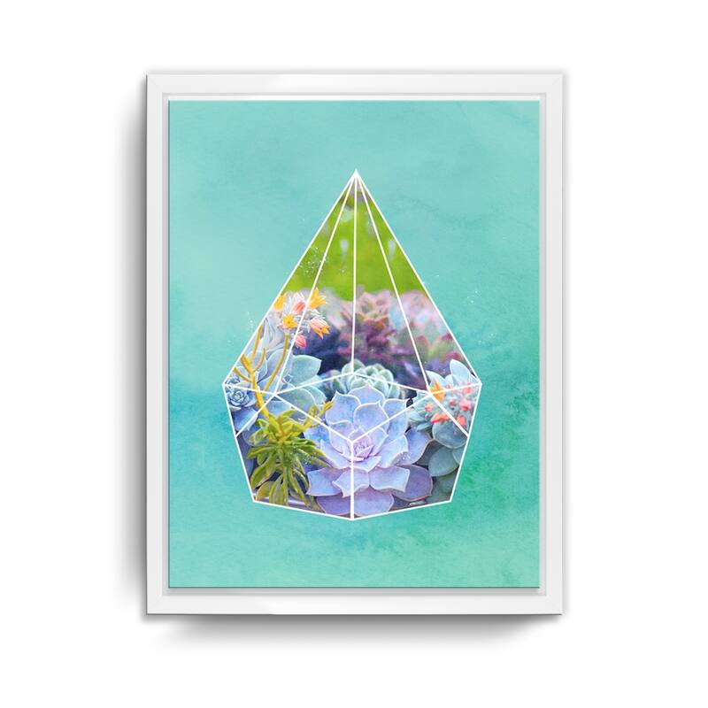 Ready2HangArt 'Terrarium Bloom' Framed Succulent Canvas Wall Art