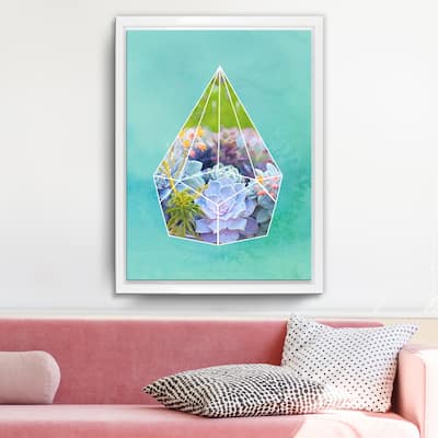 Ready2HangArt 'Terrarium Bloom' Framed Succulent Canvas Wall Art