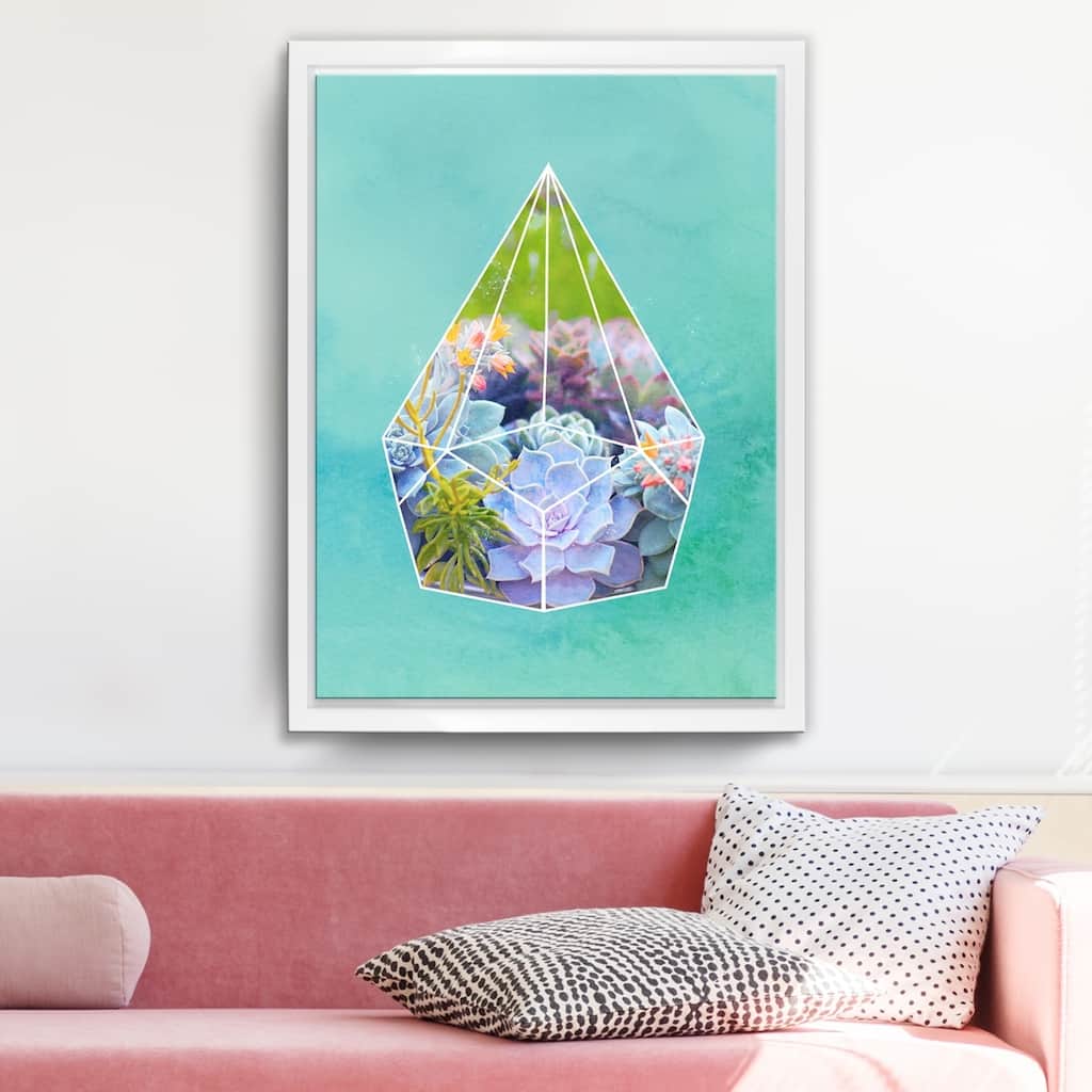 Ready2HangArt 'Terrarium Bloom' Framed Succulent Canvas Wall Art