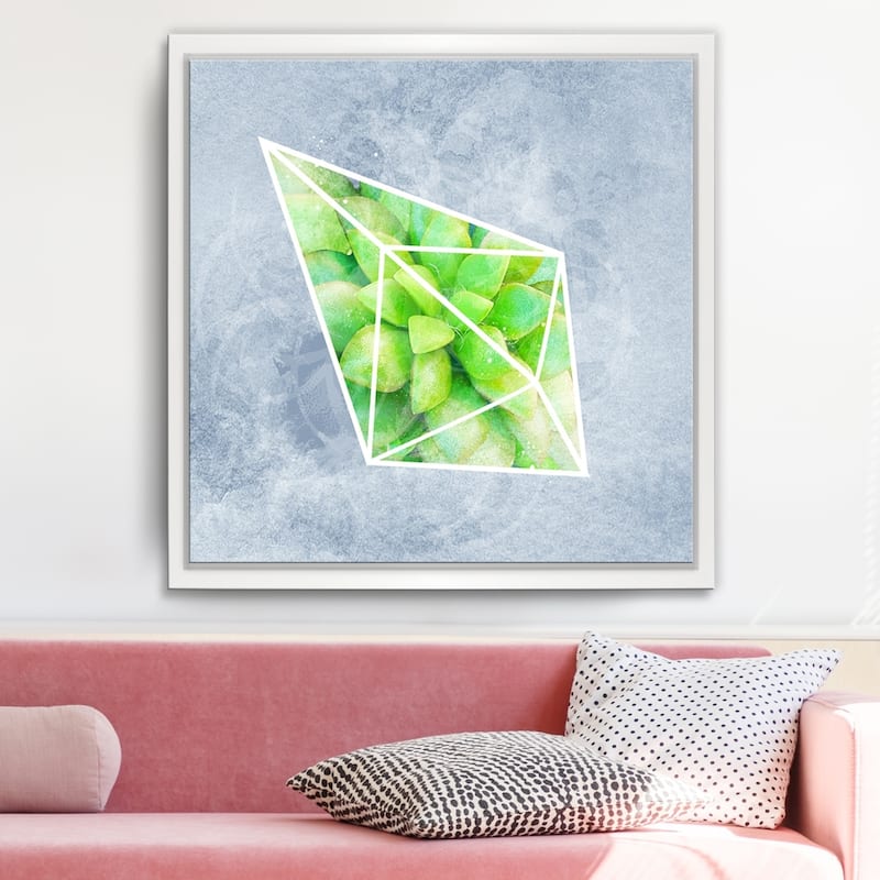 Ready2HangArt 'Crystal Terrarium III' Framed Succulent Canvas Wall Art