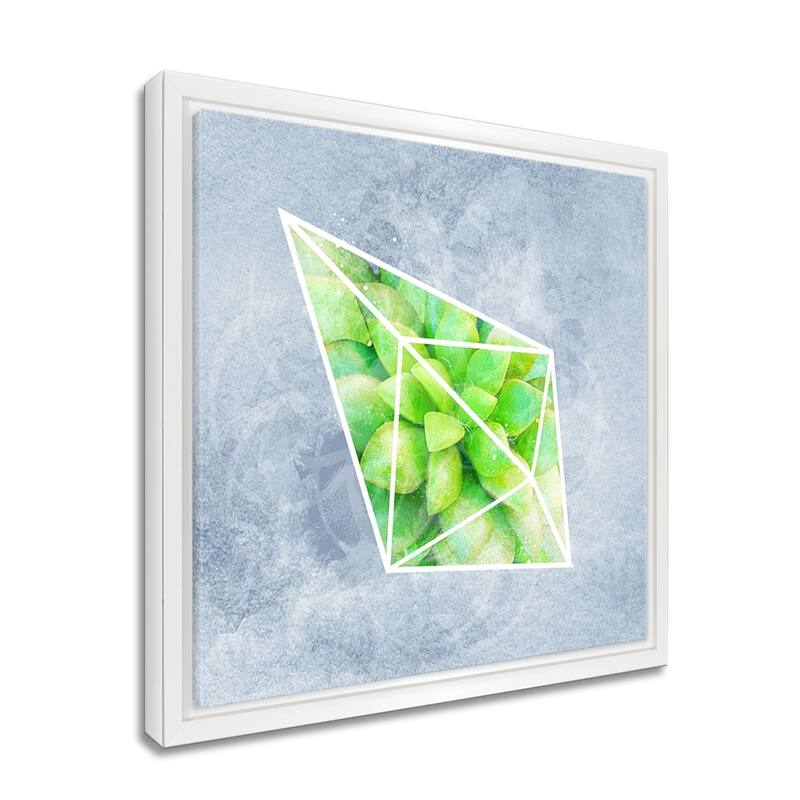 Ready2HangArt 'Crystal Terrarium III' Framed Succulent Canvas Wall Art