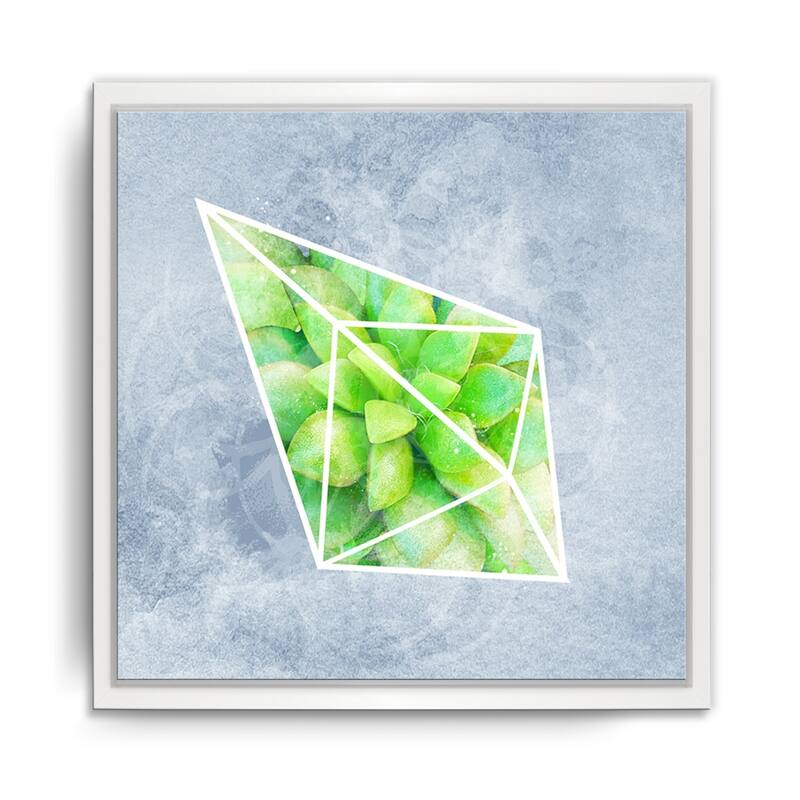 Ready2HangArt 'Crystal Terrarium III' Framed Succulent Canvas Wall Art
