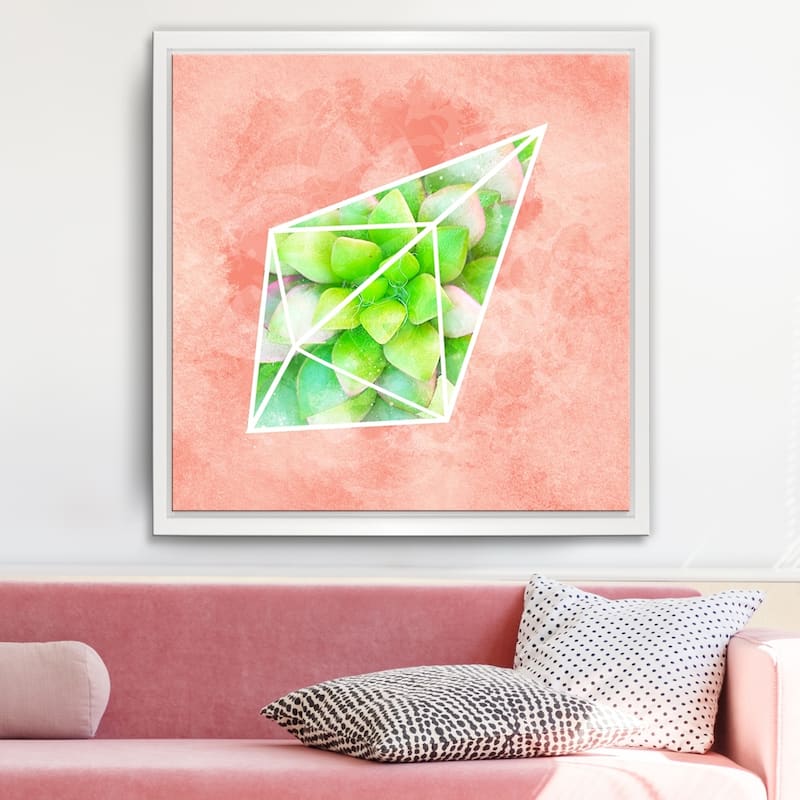 Ready2HangArt 'Crystal Terrarium II' Framed Succulent Canvas Wall Art