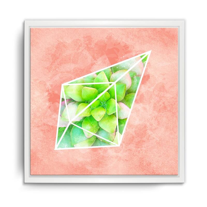 Ready2HangArt 'Crystal Terrarium II' Framed Succulent Canvas Wall Art