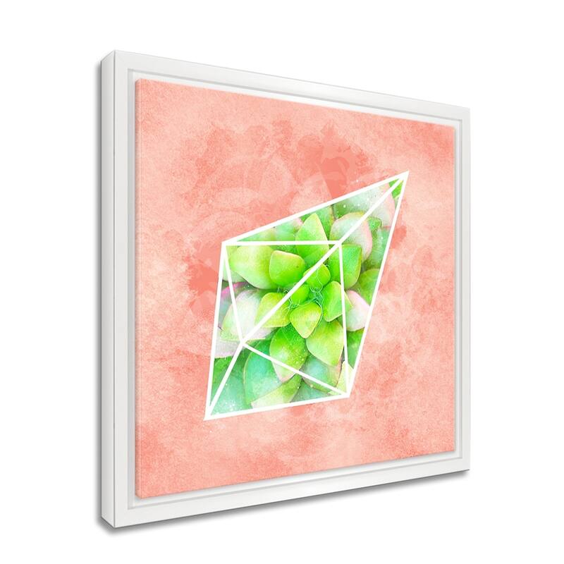 Ready2HangArt 'Crystal Terrarium II' Framed Succulent Canvas Wall Art