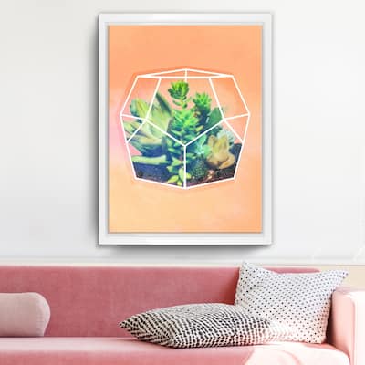 Ready2HangArt 'Terrarium Orange' Framed Succulent Canvas Wall Art - Green