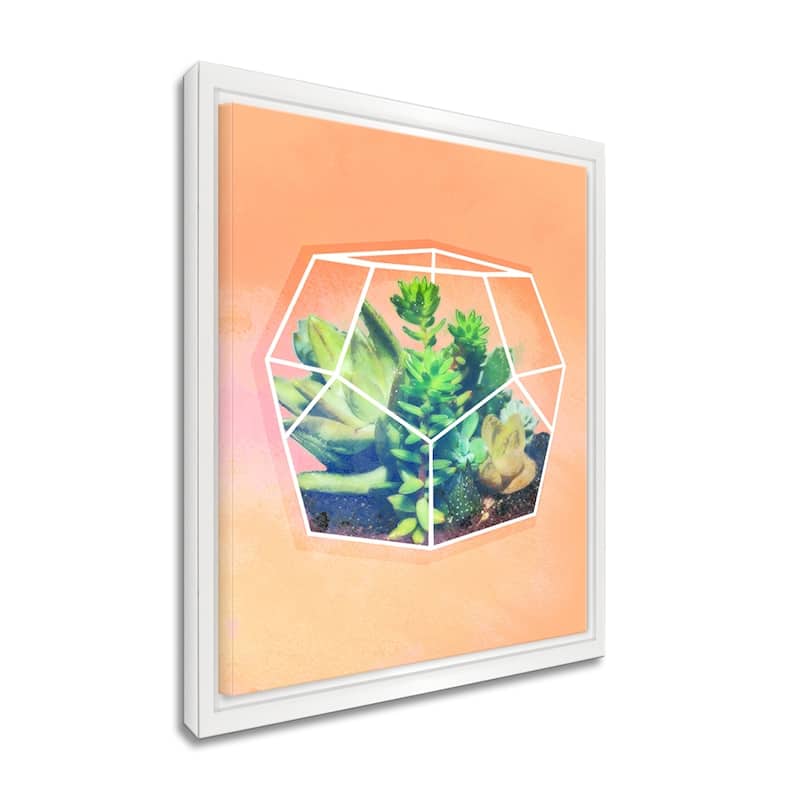 Ready2HangArt 'Terrarium Orange' Framed Succulent Canvas Wall Art - Green