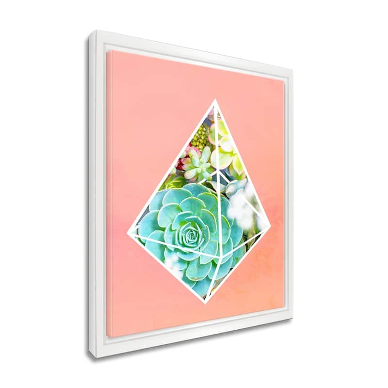 Ready2HangArt 'Green Diamond' Framed Succulent Canvas Wall Art