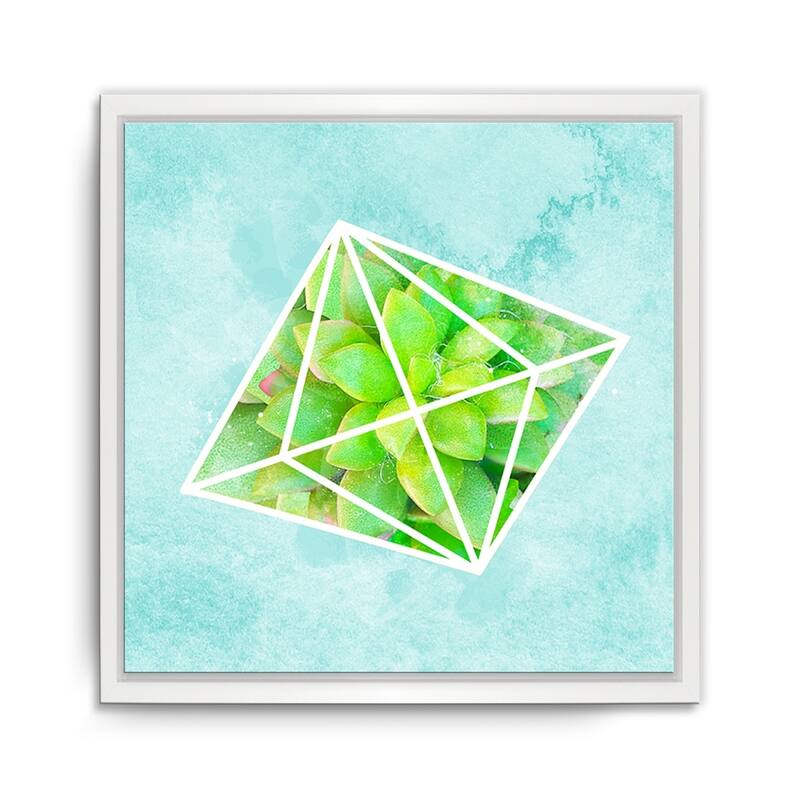Ready2HangArt 'Crystal Terrarium IV' Framed Succulent Canvas Wall Art