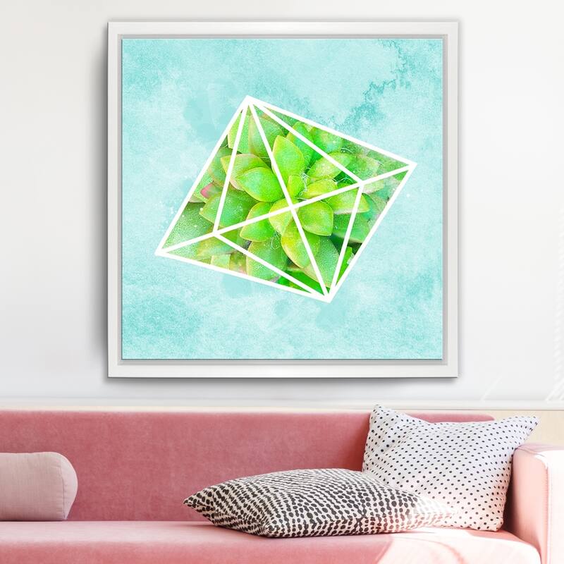Ready2HangArt 'Crystal Terrarium IV' Framed Succulent Canvas Wall Art