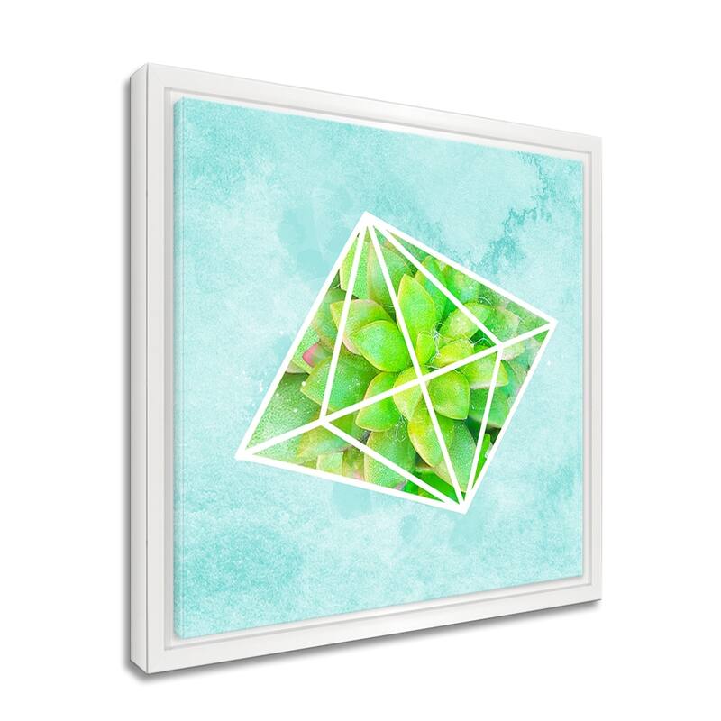 Ready2HangArt 'Crystal Terrarium IV' Framed Succulent Canvas Wall Art