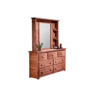 Shop Mahogany Hill Mahogany Stain 7 Drawer Dresser With Mirror