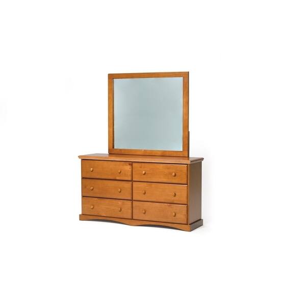 Shop Honey Pine 6 Drawer Dresser With Mirror Overstock 26856532