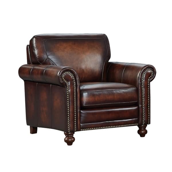 Shop Grayson Hand Rubbed Top Grain Italian Leather Club Chair