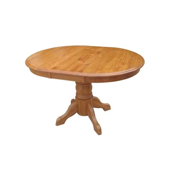 Sandalwood Oak Pedestal Dining Table With Empire Feet Sandalwood Oak Pedestal Dining Table With Empire Feet
