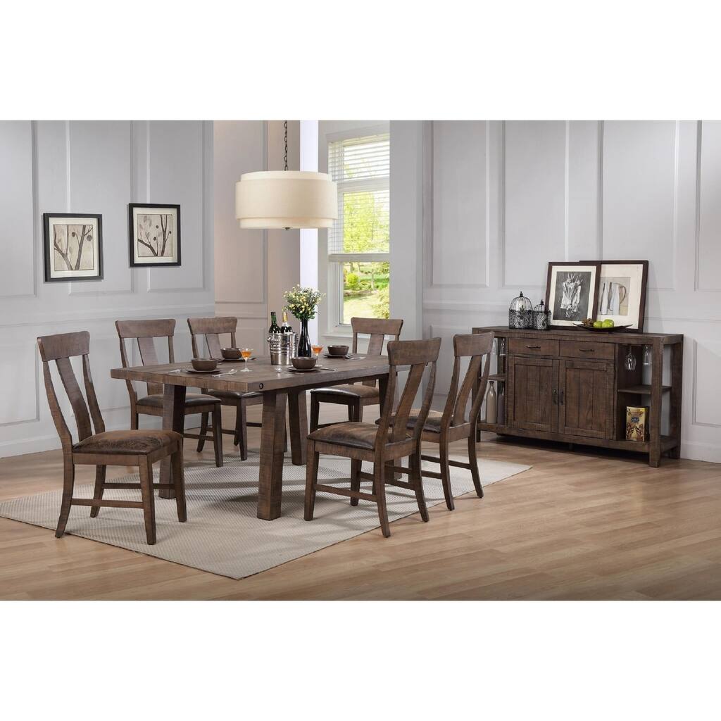 Merle Loft Rectangular Dining Table - Brown
