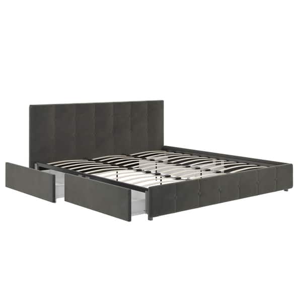Shop Avenue Greene Romeo Velvet Upholstered Bed With Storage