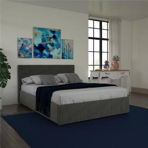 Avenue Greene Romeo Velvet Upholstered Bed with Storage
