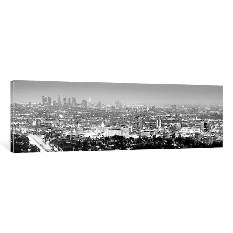 iCanvas "Los Angeles Cityscape (Black & White - Night View)" by IC Portfolio