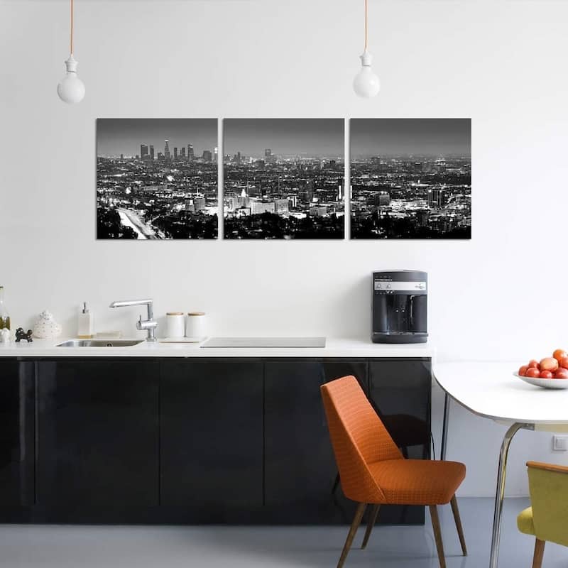 iCanvas "Los Angeles Cityscape (Black & White - Night View)" by IC Portfolio