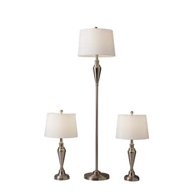 Copper Grove Roskovec Antique Brass Floor and Table Lamp 3-piece Set