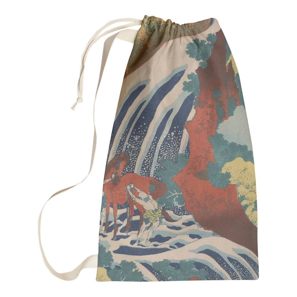 Katsushika Hokusai Horse and Waterfall Laundry Bag
