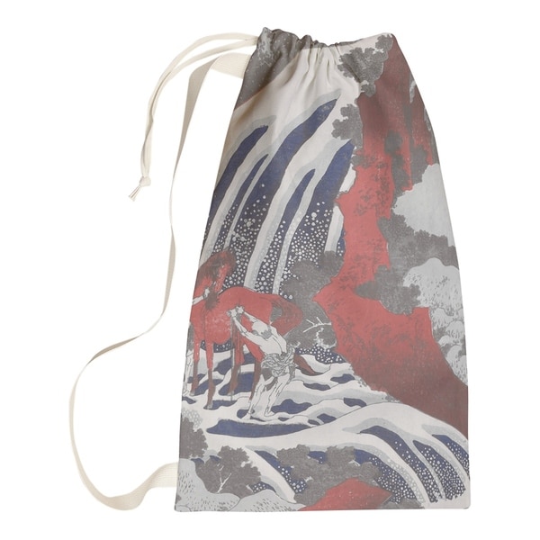 Katsushika Hokusai Horse And Waterfall In Gray Red Laundry Katsushika Hokusai Horse And Waterfall In Gray Red Laundry Bag Free Shipping On Orders Over 45 26860518
