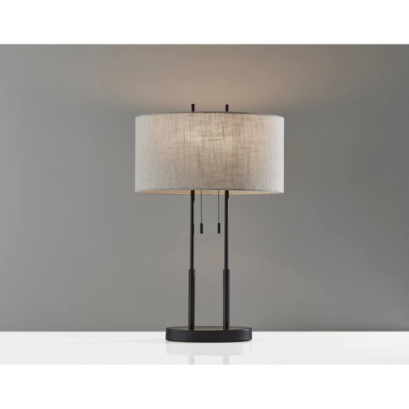 Strick & Bolton Lissie Satin Steel Table Lamp