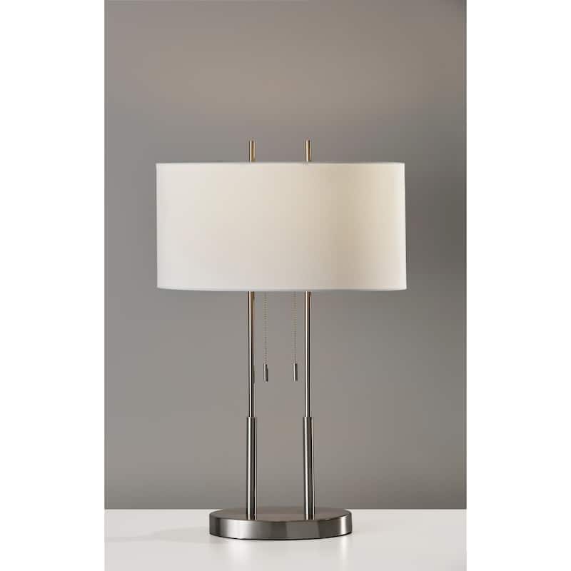 Strick & Bolton Lissie Satin Steel Table Lamp