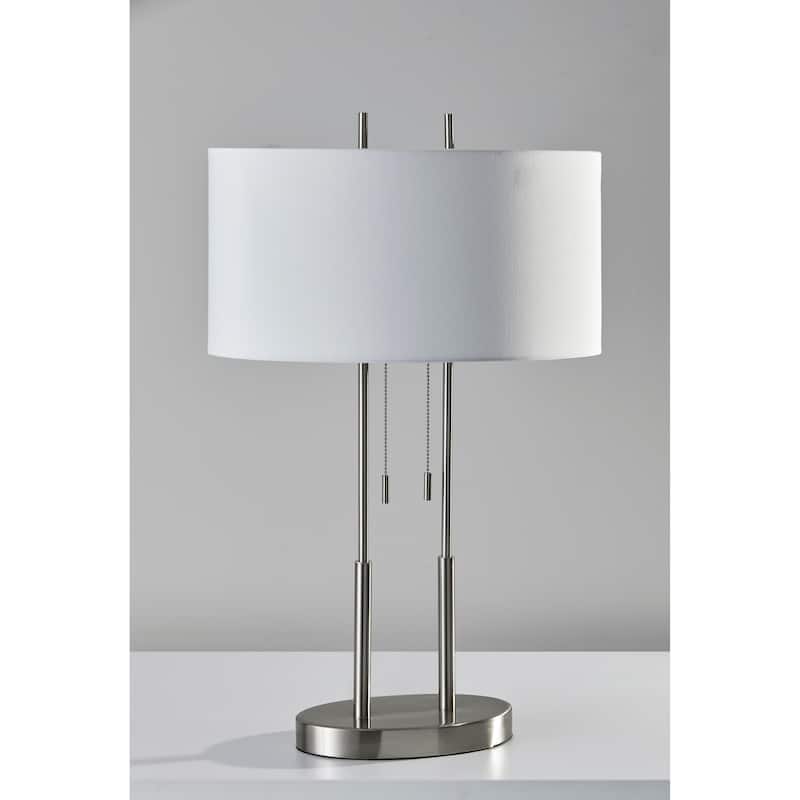 Strick & Bolton Lissie Satin Steel Table Lamp