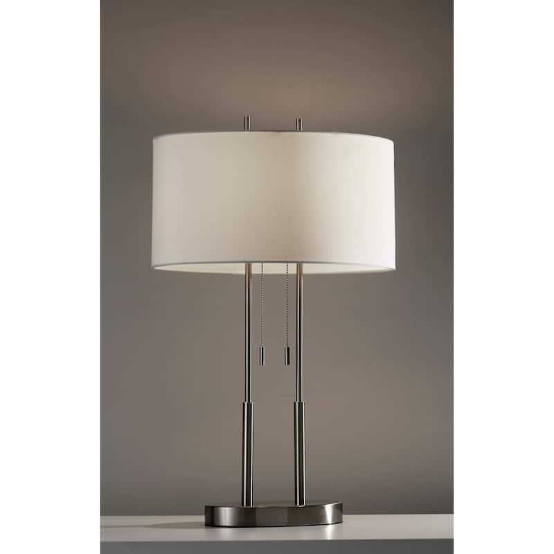 Strick & Bolton Lissie Satin Steel Table Lamp