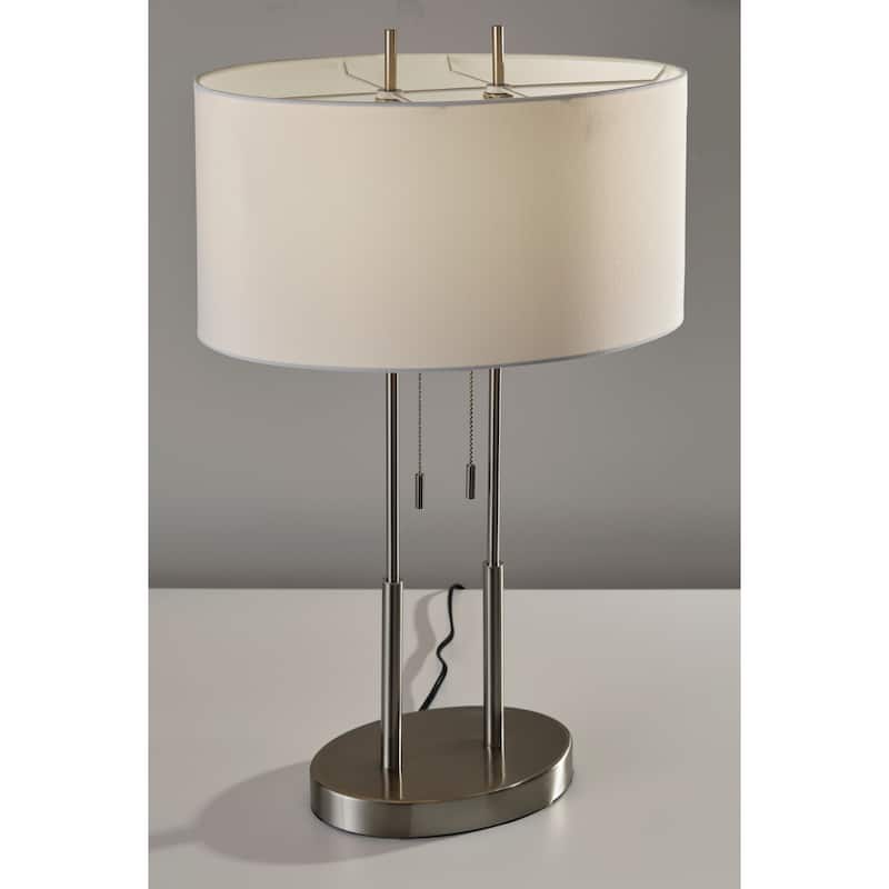 Strick & Bolton Lissie Satin Steel Table Lamp