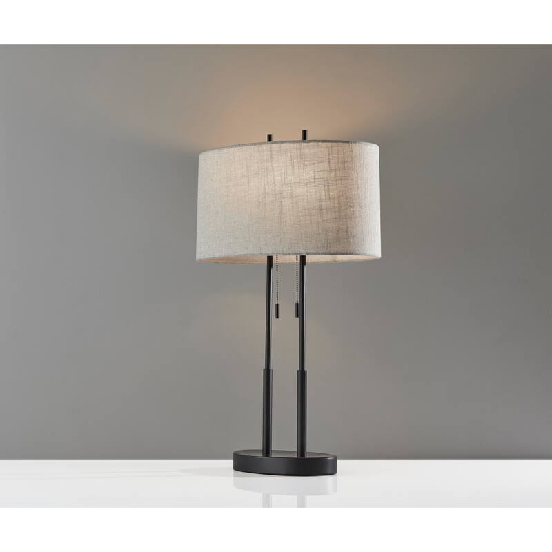 Strick & Bolton Lissie Satin Steel Table Lamp