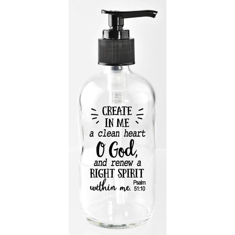 Create In Me A Clean Glass Soap Dispenser 8 ounces - Clear - 8 oz