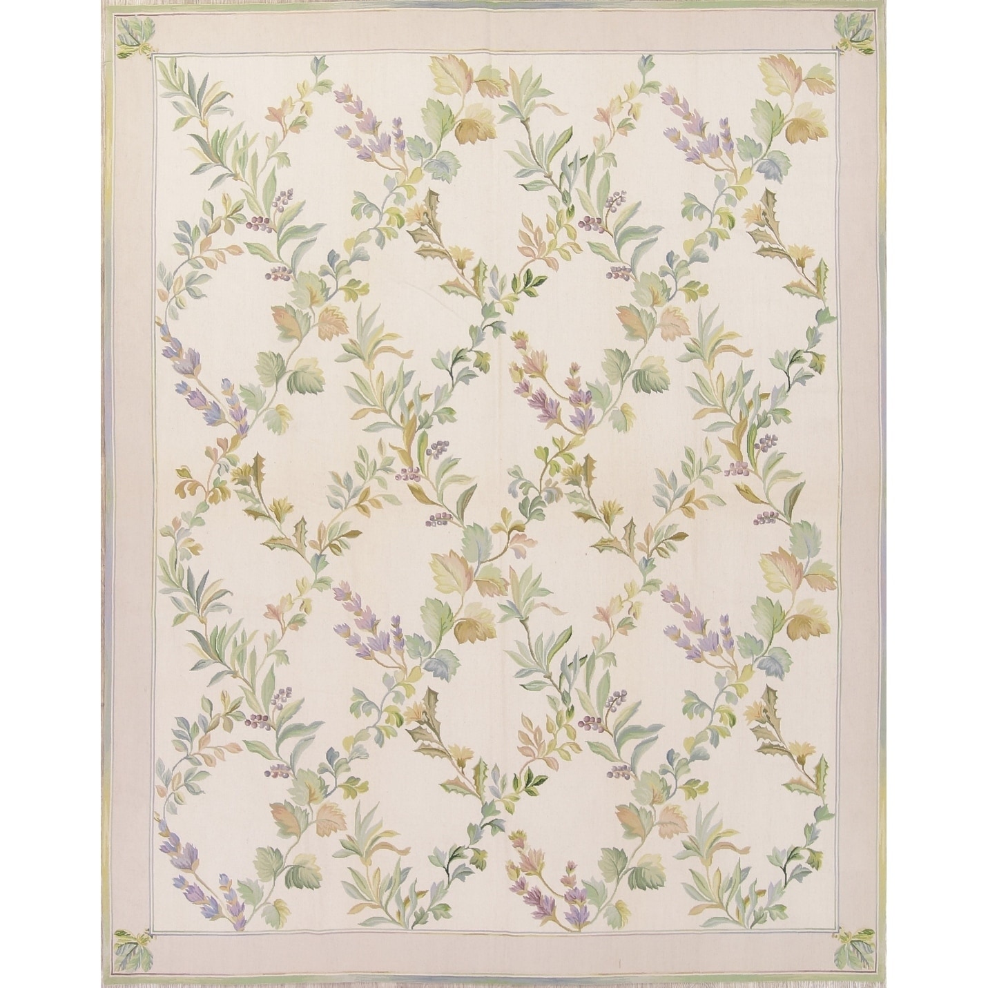 Aubusson China Transitional Floral Hand Woven Wool Oriental Area Rug - 10'0" x 8'0"