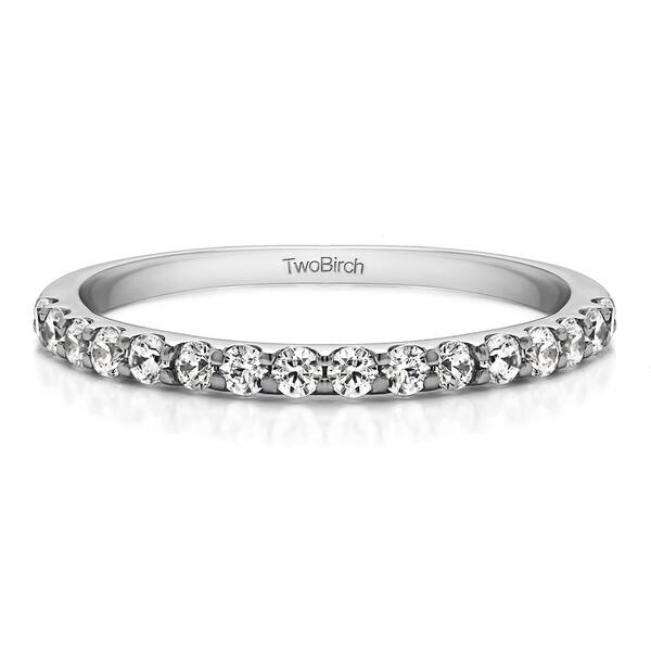 Shop Platinum Double Row Infinity Wedding Band Mounted With