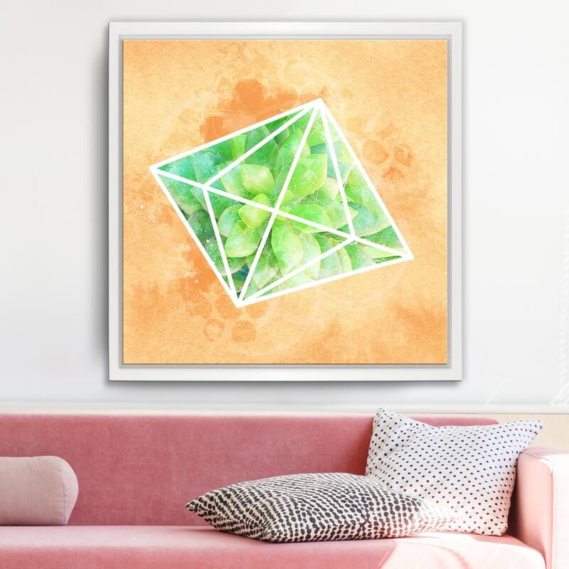 Ready2HangArt 'Crystal Terrarium' Framed Succulent Canvas Wall Art