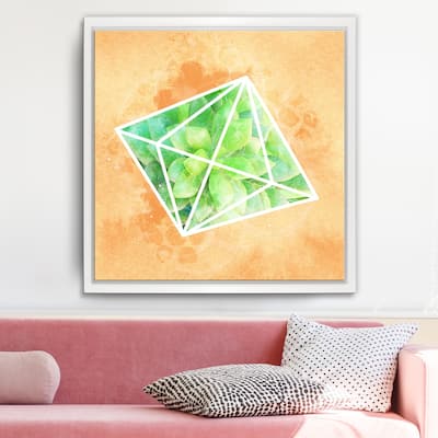 Ready2HangArt 'Crystal Terrarium' Framed Succulent Canvas Wall Art