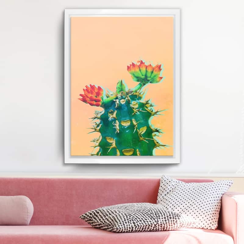 Ready2HangArt 'Color Me Cactus' Framed Succulent Canvas Wall Art
