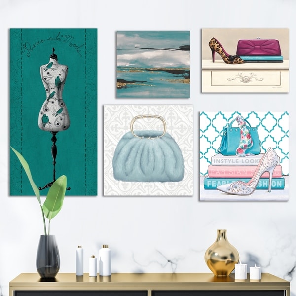 Designart 'Glam Style Collection' Abstract Wall Art set of 5 pieces - Multi-Color