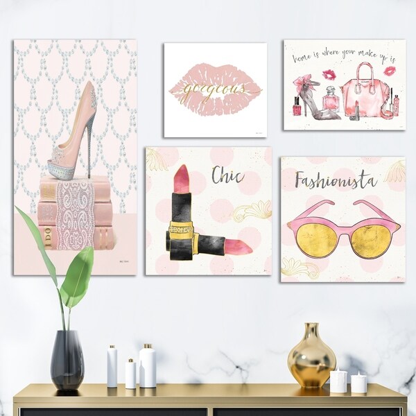 Designart 'Glam Style Collection' Abstract Wall Art set of 5 pieces - Multi-Color