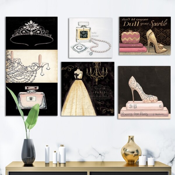 Designart 'Glam Style Collection' Abstract Wall Art set of 5 pieces - Multi-Color